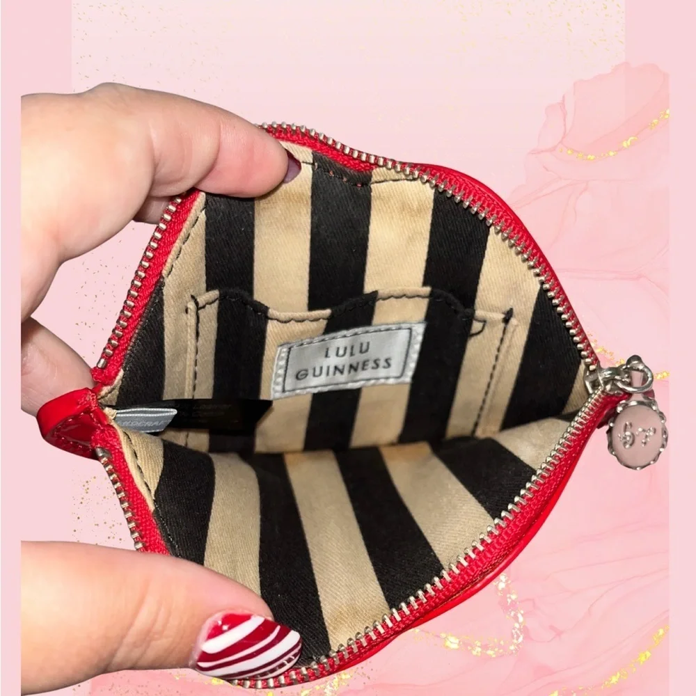 Lulu Guinness Red Lip Patent Leather Coin Purse,  